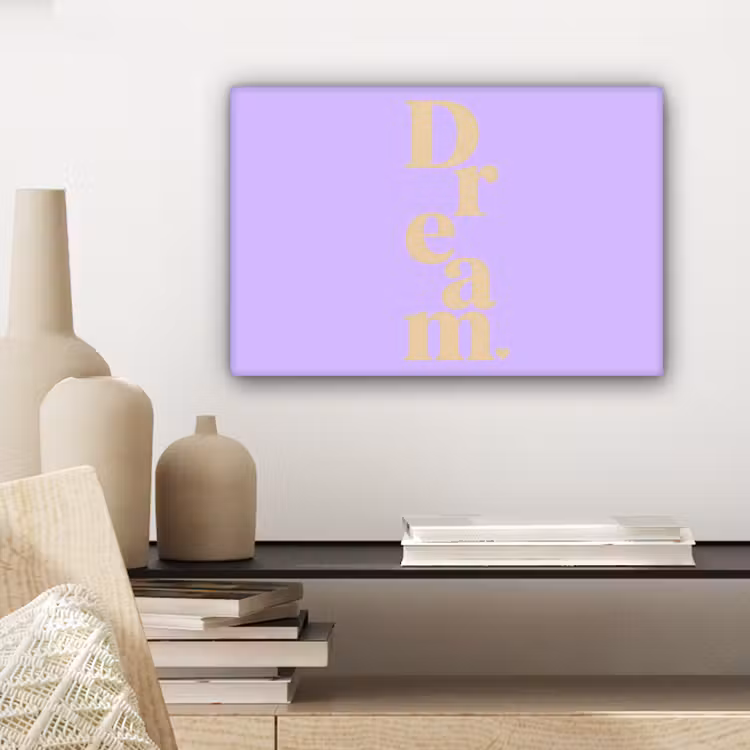 Canvas schilderij - Dream - Paars - Typografisch — 5