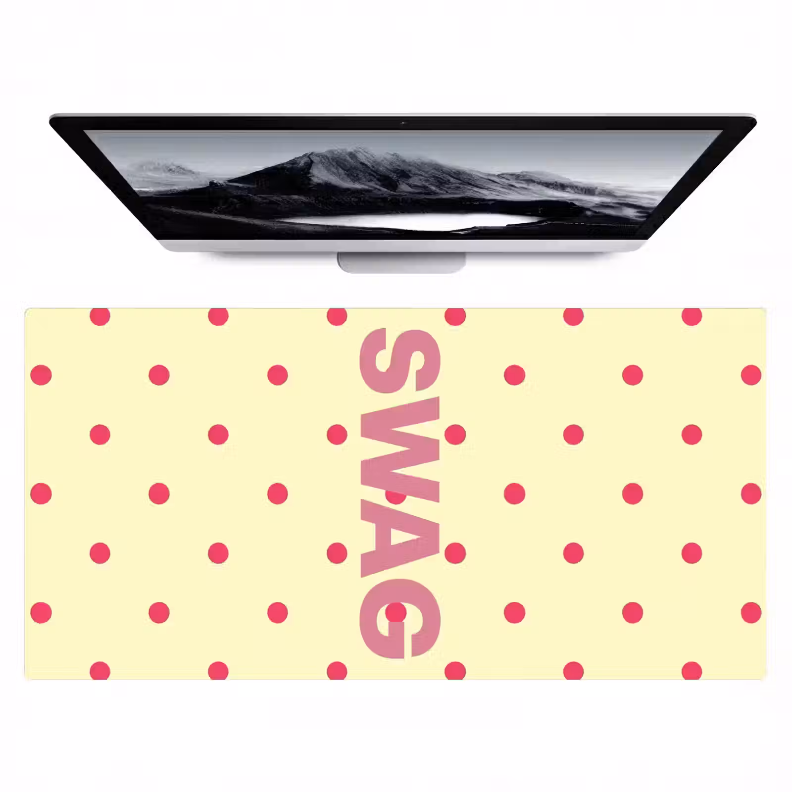 Bureau onderlegger - Swag - Roze - Stippen - Geel — 1