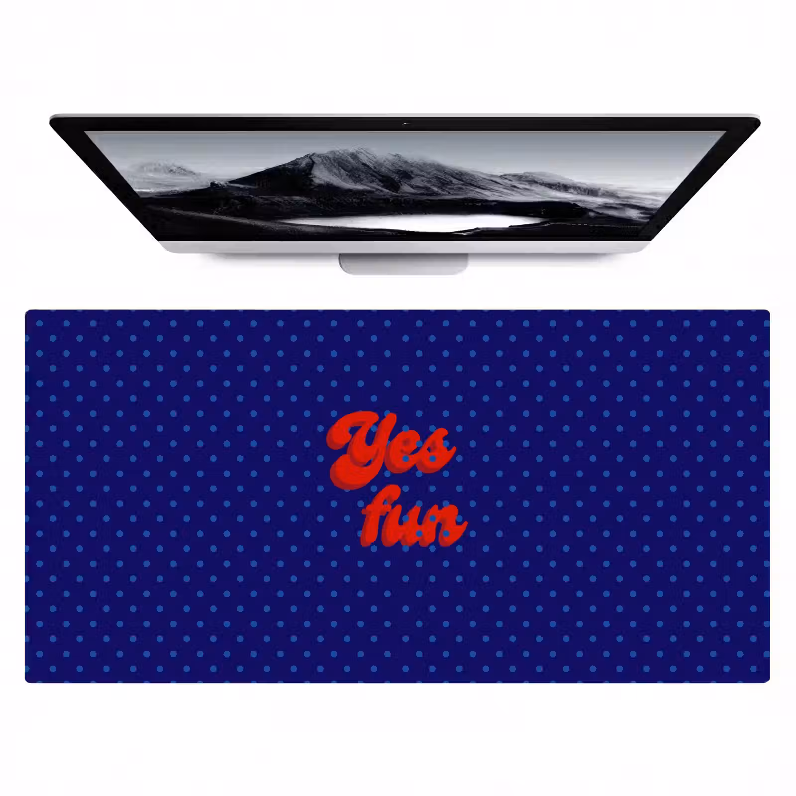 Bureau onderlegger - Yes fun - Rood - Blauw - Stippen — 1