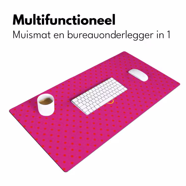 Bureau onderlegger - Smile - Stippen - Geel - Smiley - Roze — 7