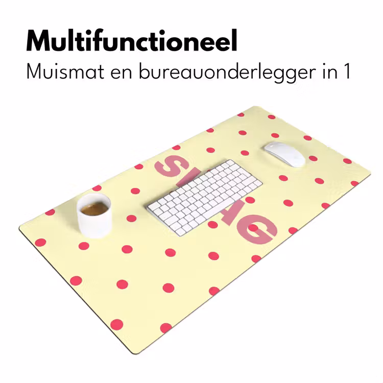 Bureau onderlegger - Swag - Roze - Stippen - Geel — 7