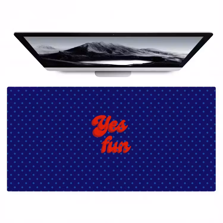 Bureau onderlegger - Yes fun - Rood - Blauw - Stippen — 1