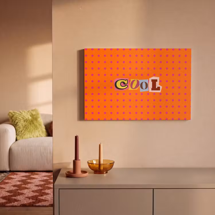 Canvas schilderij - Cool - Stippen - Oranje — 1