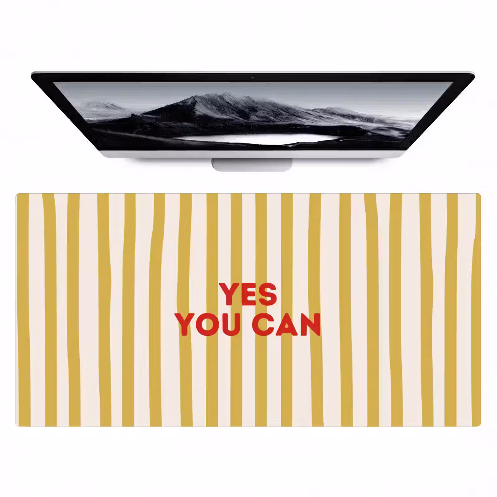 Bureau onderlegger - Strepen - Abstract - Yes you can - Rood — 1