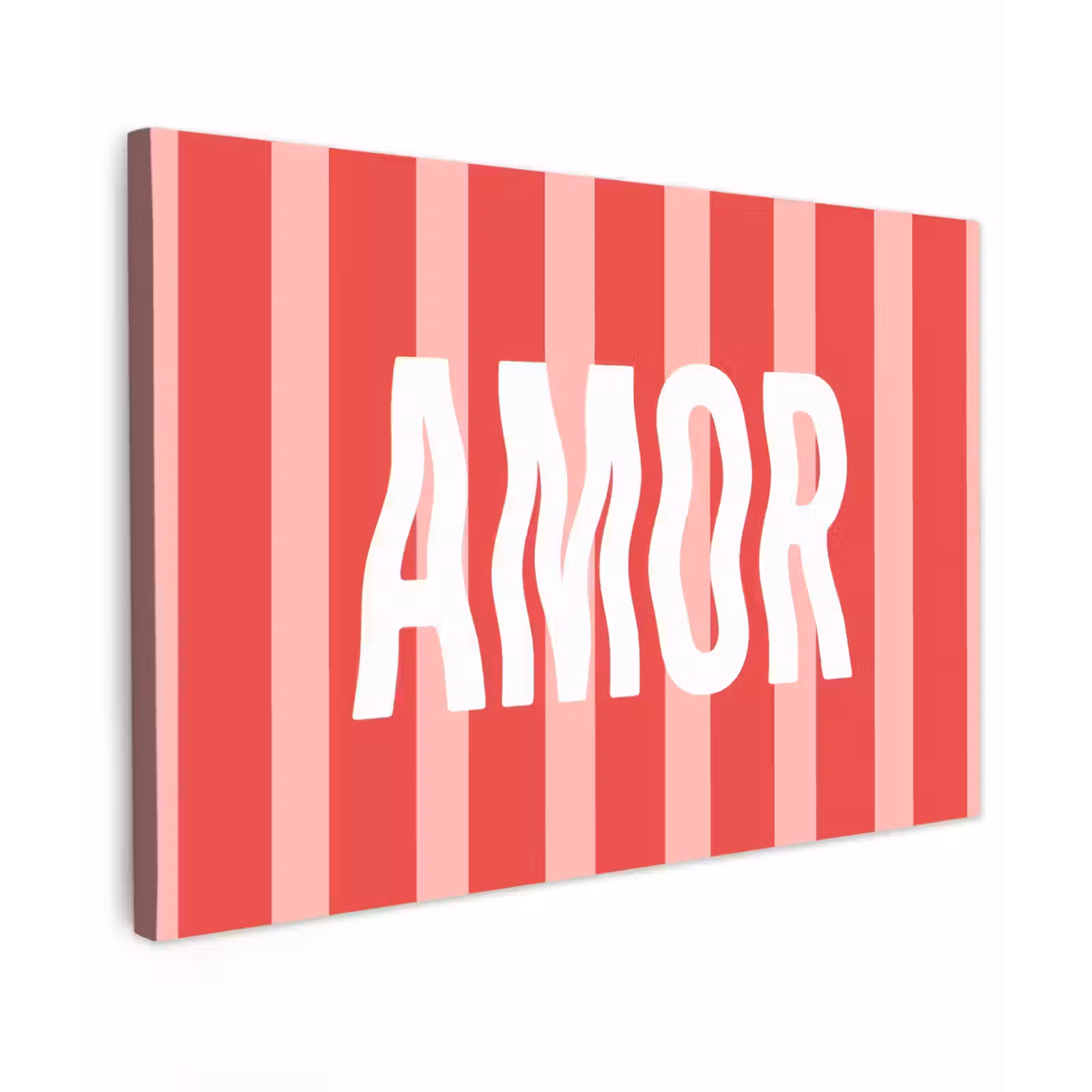 Canvas schilderij - Amor - Strepen - Rood - Roze — 1