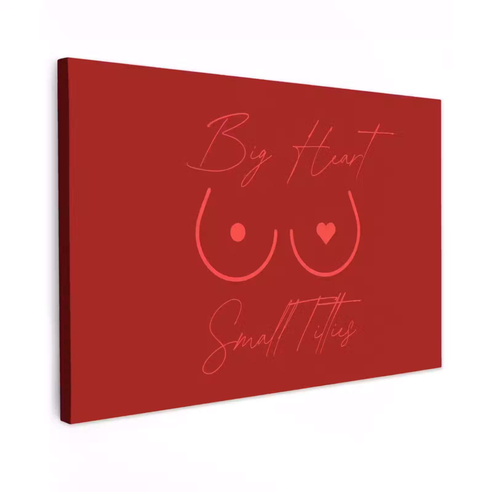 Canvas schilderij - big heart small titties - Hart - Rood — 1