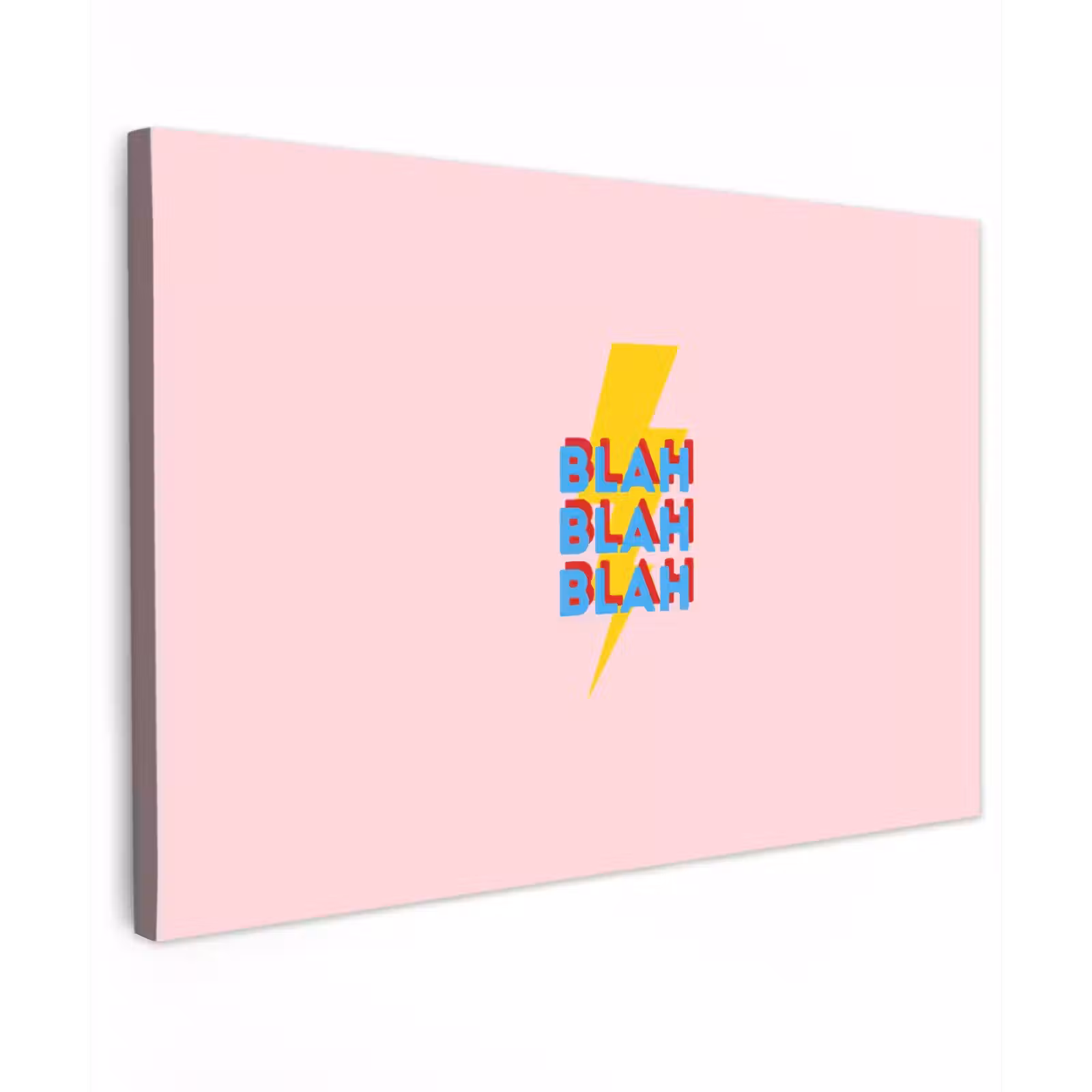 Canvas schilderij - Blah - Bliksem - Roze — 1