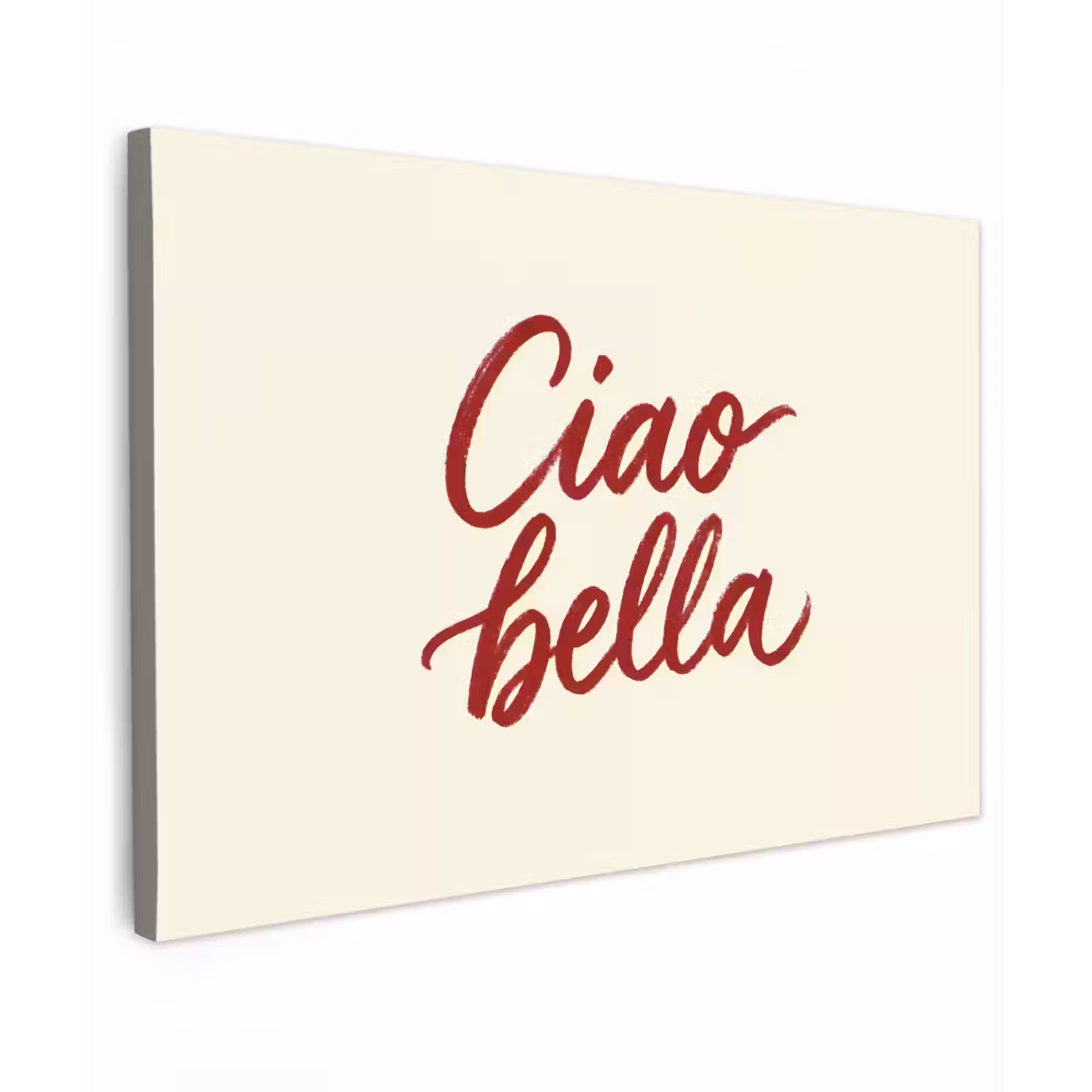 Canvas schilderij - Ciao bella - Rood - Wit - Minimalistisch — 1