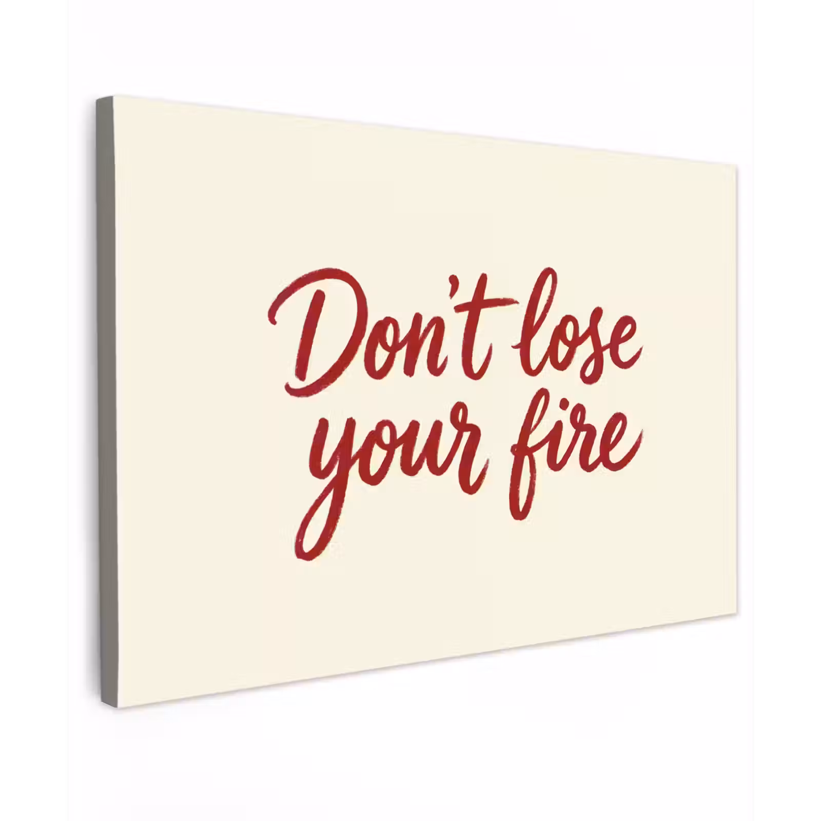 Canvas schilderij - Don't lose your fire - Rood - Wit - Minimalistisch — 1