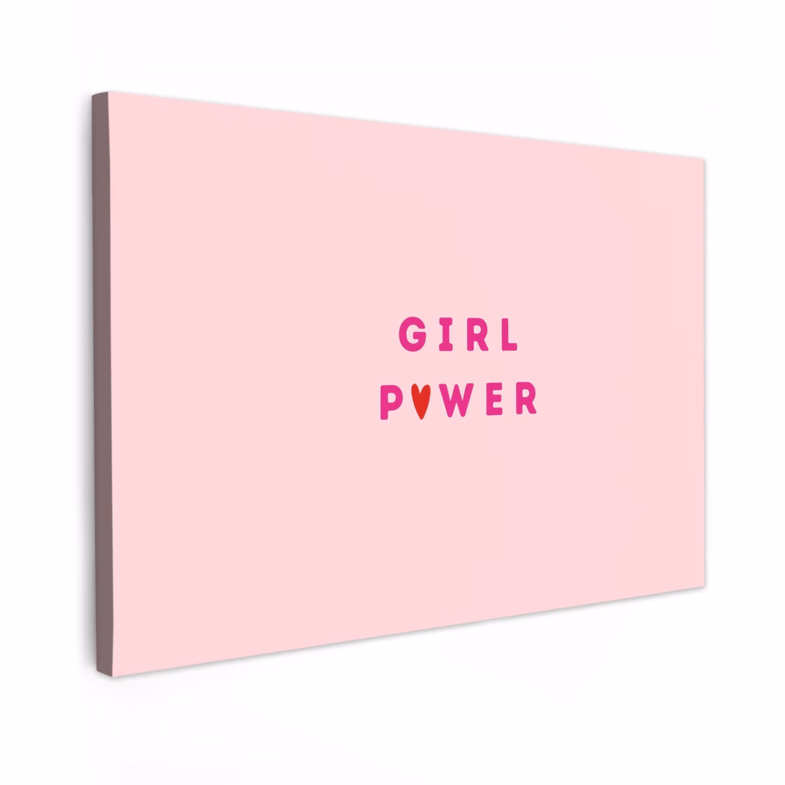 Canvas schilderij - Girl power - Roze - Hartje — 1