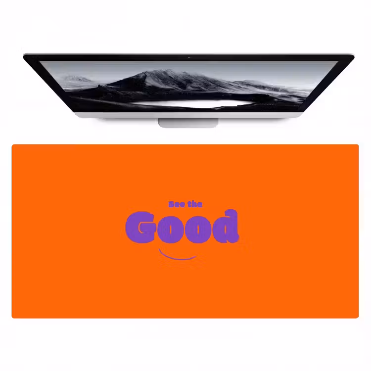 Bureau onderlegger - See the good - Paars - Oranje - Smiley — 1