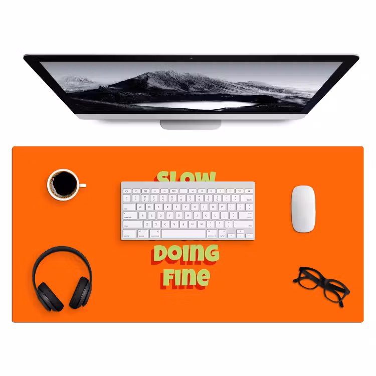 Bureau onderlegger - Slow down you're doing fine - Oranje - Simple — 4