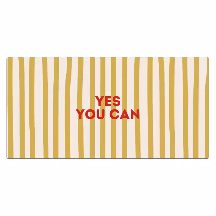 Bureau onderlegger - Strepen - Abstract - Yes you can - Rood — 2