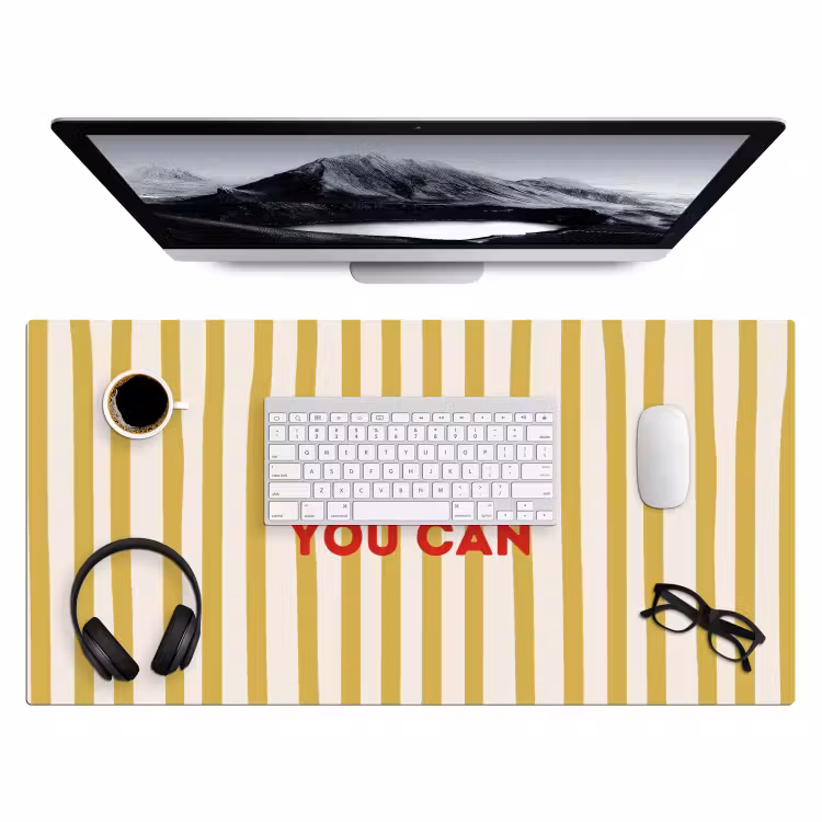 Bureau onderlegger - Strepen - Abstract - Yes you can - Rood — 4