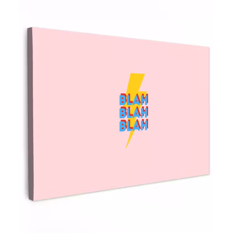 Canvas schilderij - Blah - Bliksem - Roze — 1