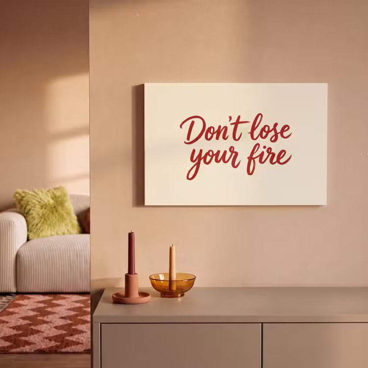 Canvas schilderij - Don't lose your fire - Rood - Wit - Minimalistisch — 2