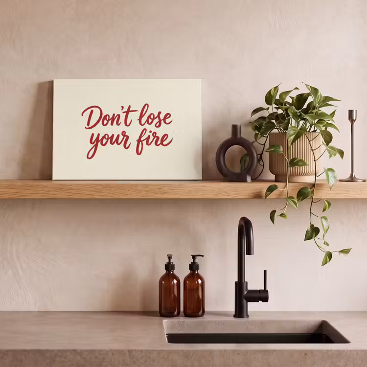 Canvas schilderij - Don't lose your fire - Rood - Wit - Minimalistisch — 3