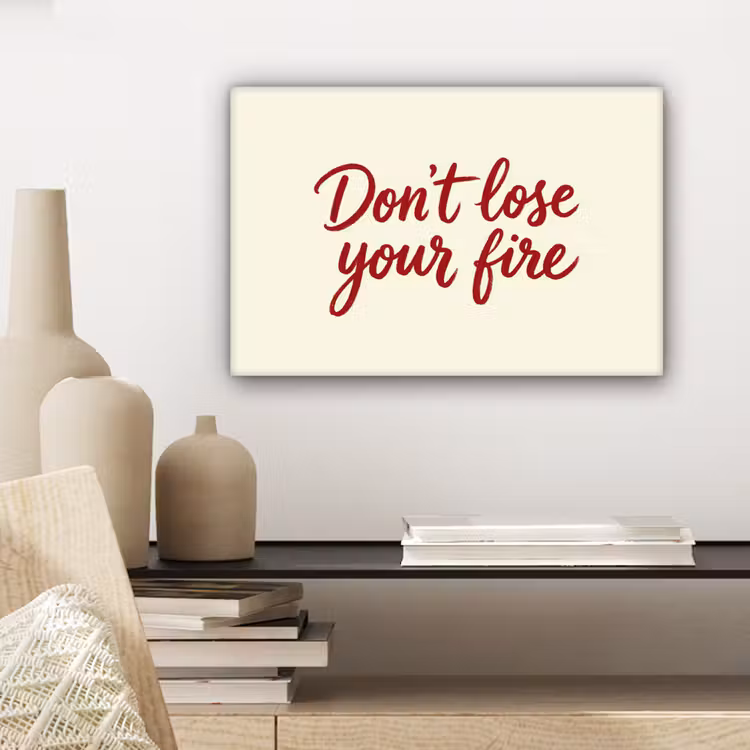 Canvas schilderij - Don't lose your fire - Rood - Wit - Minimalistisch — 5