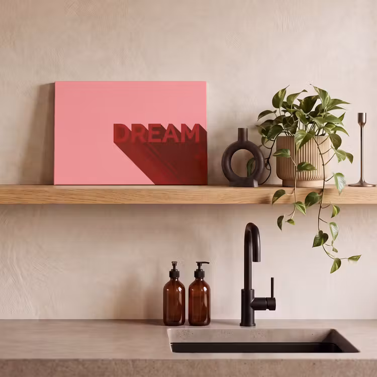 Canvas schilderij - Dream - 3D - Rood - Roze — 3