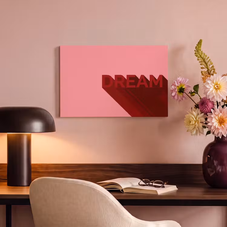 Canvas schilderij - Dream - 3D - Rood - Roze — 4