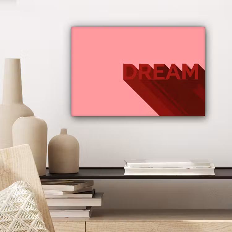 Canvas schilderij - Dream - 3D - Rood - Roze — 5