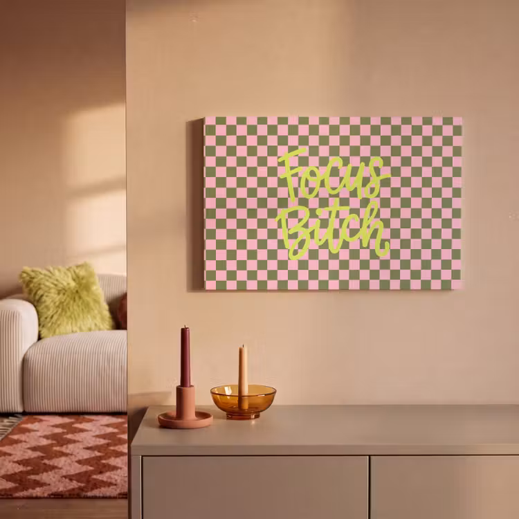 Canvas schilderij - Focus - Vakken - Roze — 2