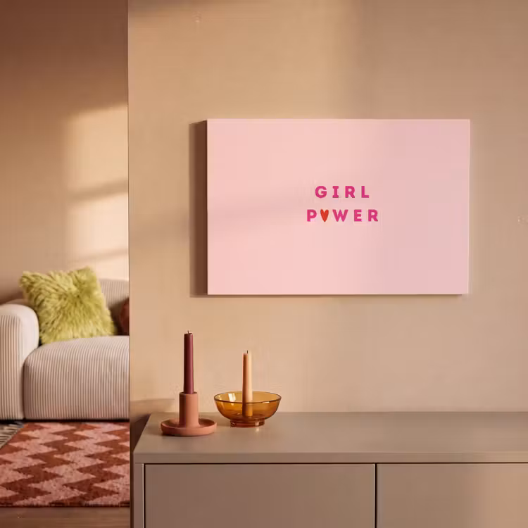 Canvas schilderij - Girl power - Roze - Hartje — 2