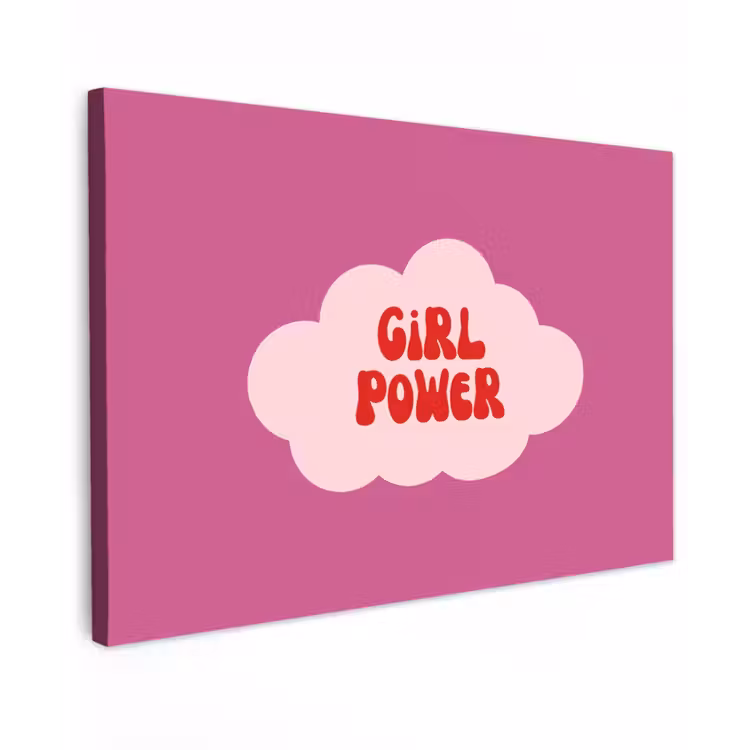 Canvas schilderij - Girl power - Wolk - Roze — 1
