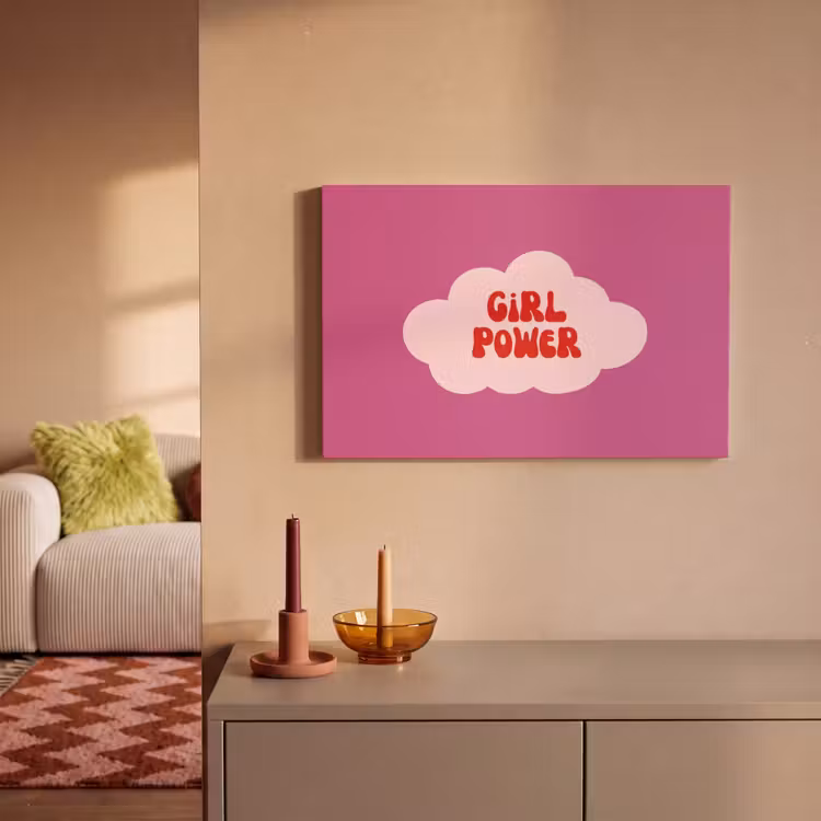 Canvas schilderij - Girl power - Wolk - Roze — 2
