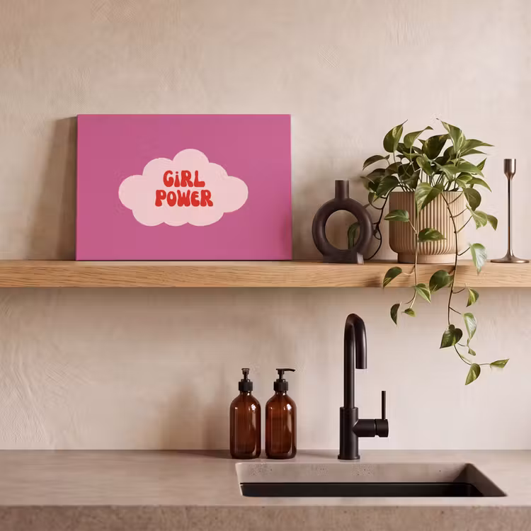 Canvas schilderij - Girl power - Wolk - Roze — 3