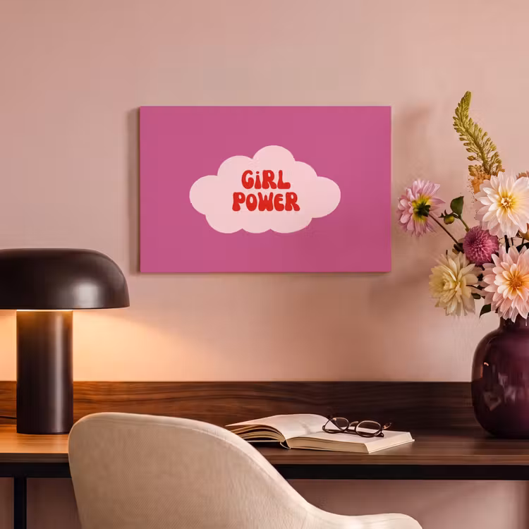 Canvas schilderij - Girl power - Wolk - Roze — 4