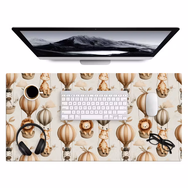 Bureau onderlegger - Safari - Luchtballonen - Taupe — 4
