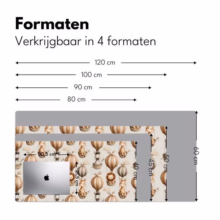Bureau onderlegger - Safari - Luchtballonen - Taupe — 8