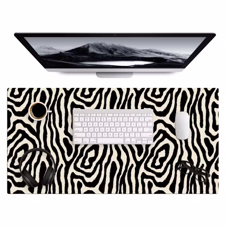 Bureau onderlegger - Zebra - Zwart - Abstract — 4