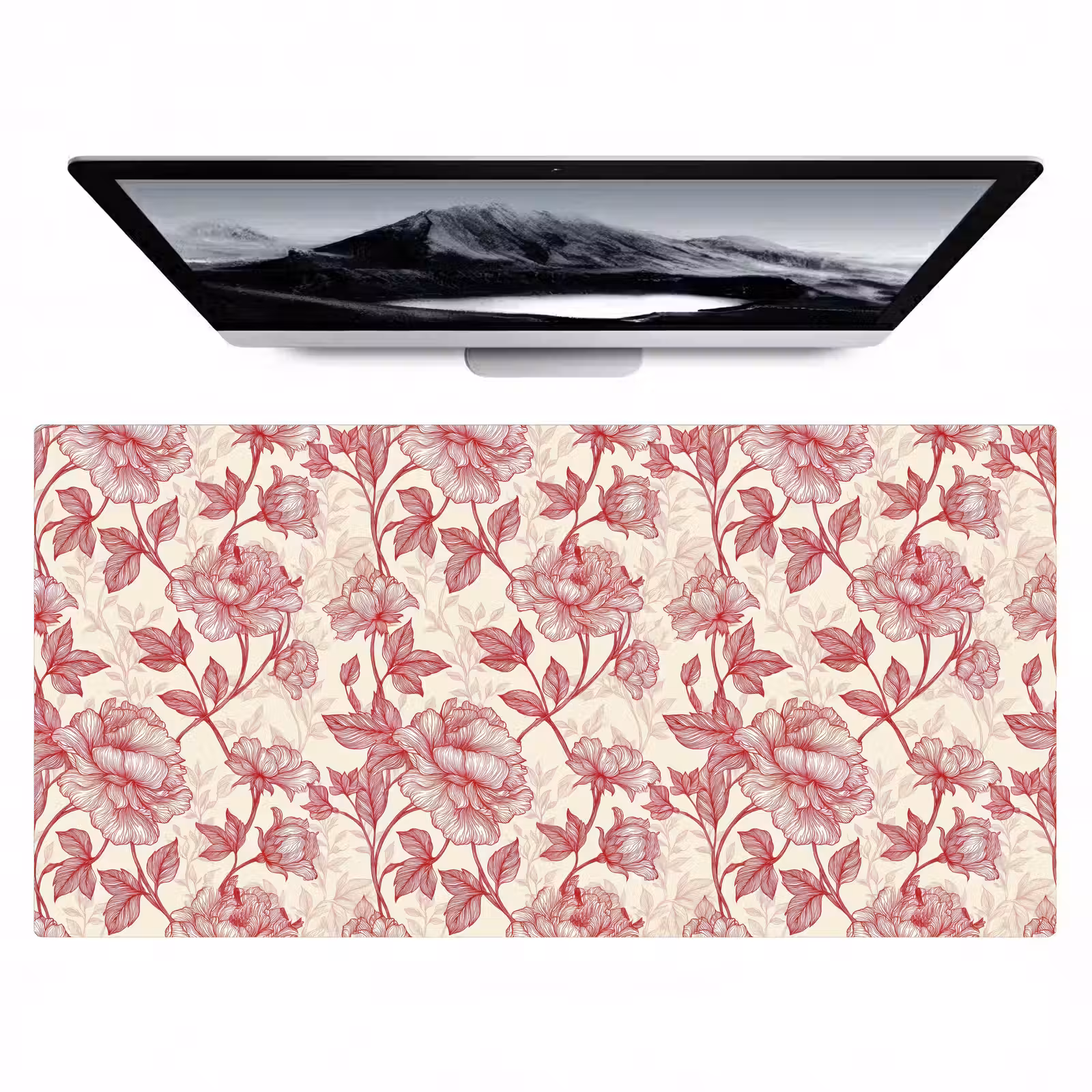 Bureau onderlegger - Pioenrozen - Modern - Rood — 1