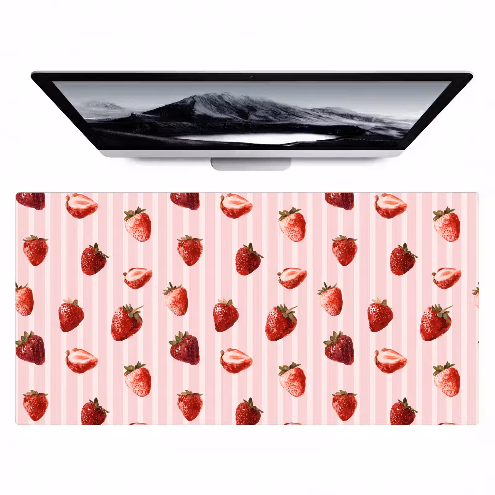 Bureau onderlegger - Strepen - Aardbei - Roze — 1