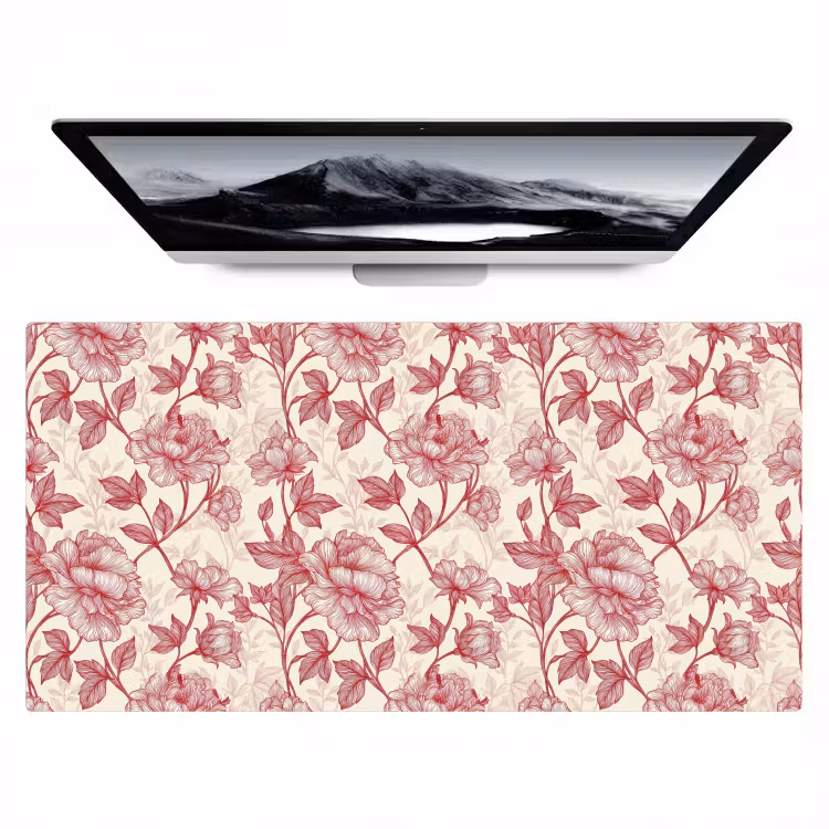 Bureau onderlegger - Pioenrozen - Modern - Rood — 1