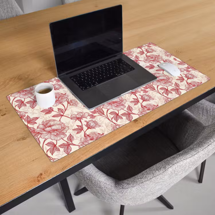 Bureau onderlegger - Pioenrozen - Modern - Rood — 3