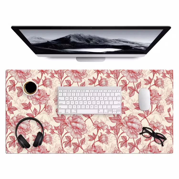 Bureau onderlegger - Pioenrozen - Modern - Rood — 4