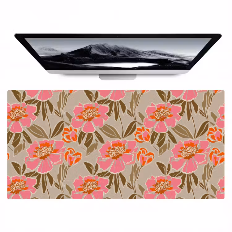 Bureau onderlegger - Pioenrozen - Patroon - Roze — 1