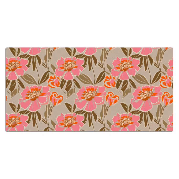 Bureau onderlegger - Pioenrozen - Patroon - Roze — 2