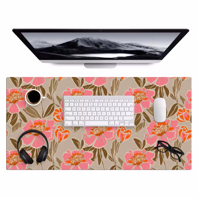 Bureau onderlegger - Pioenrozen - Patroon - Roze — 4