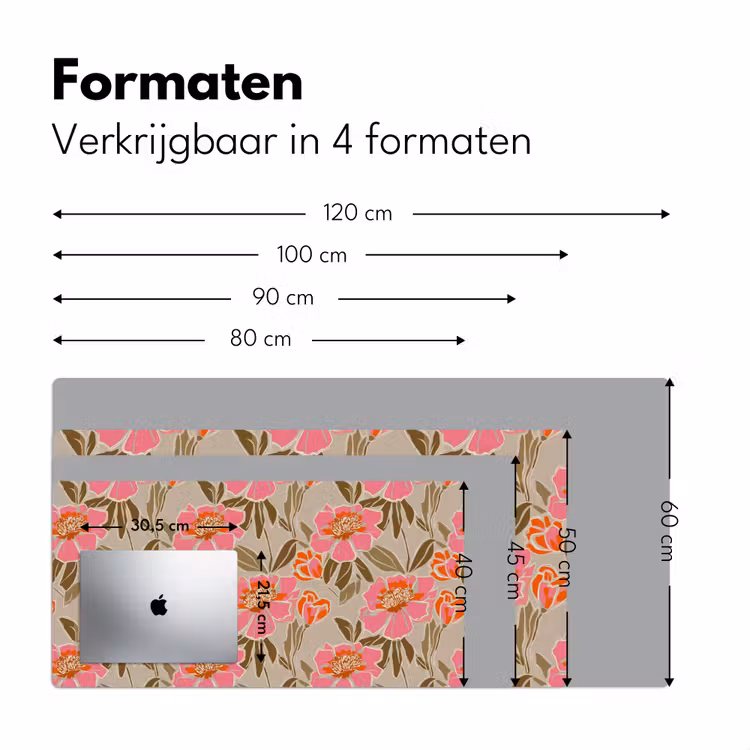 Bureau onderlegger - Pioenrozen - Patroon - Roze — 8