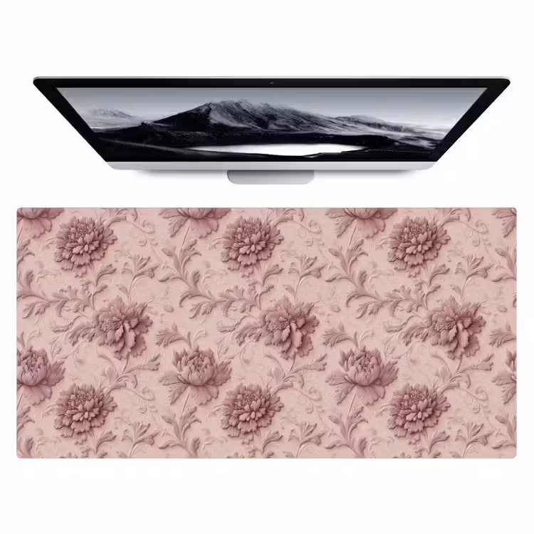 Bureau onderlegger - Reliëf - Pioenrozen - Roze — 1