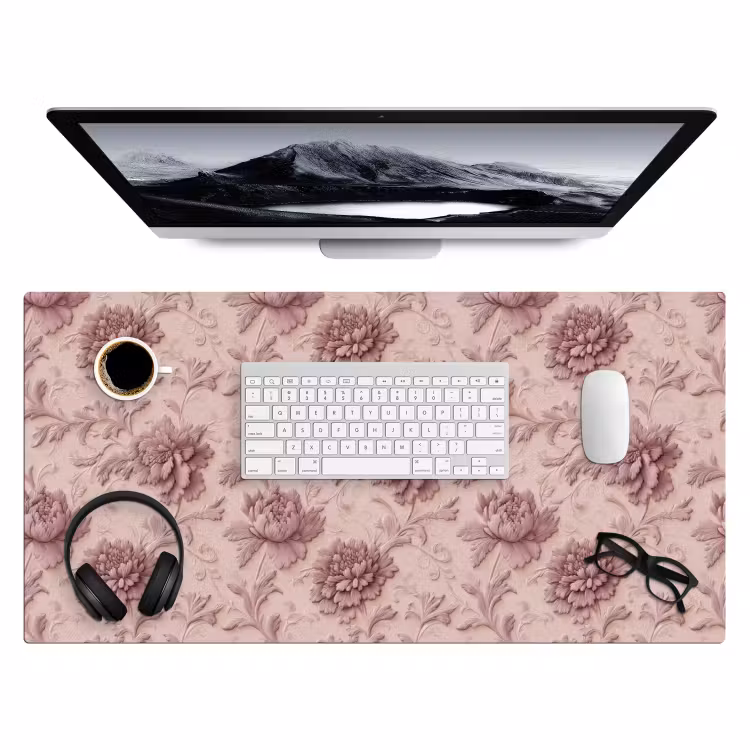 Bureau onderlegger - Reliëf - Pioenrozen - Roze — 4