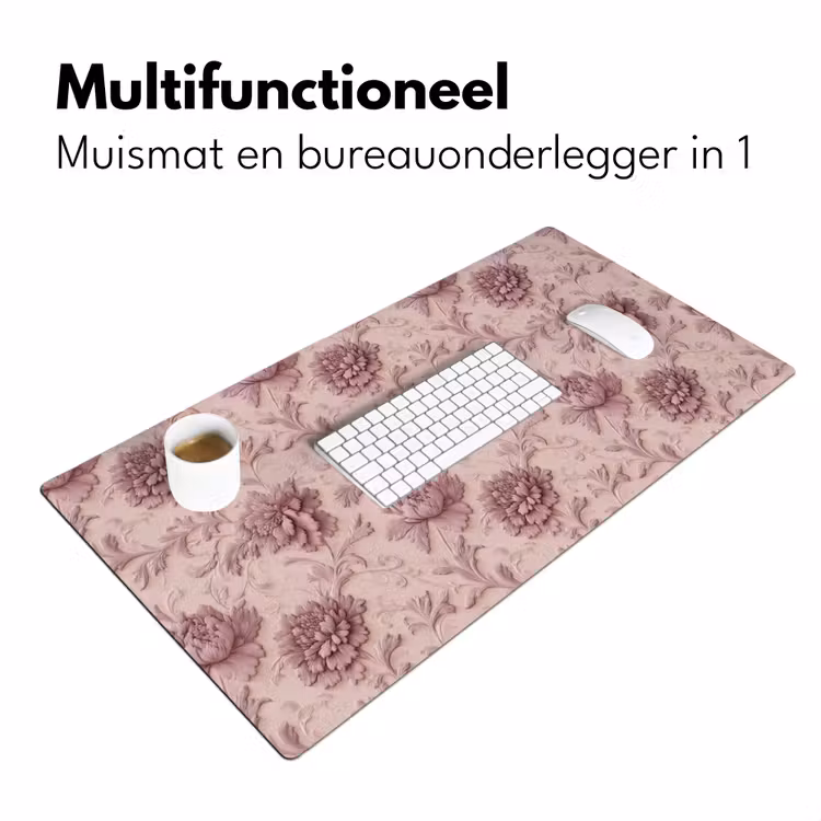 Bureau onderlegger - Reliëf - Pioenrozen - Roze — 7