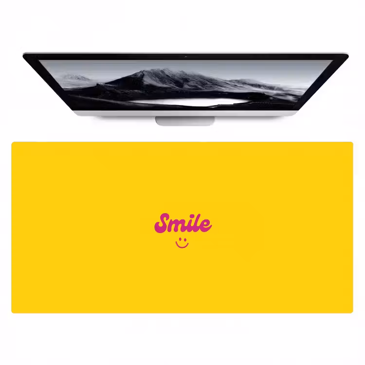 Bureau onderlegger - Smile - Geel - Roze — 1