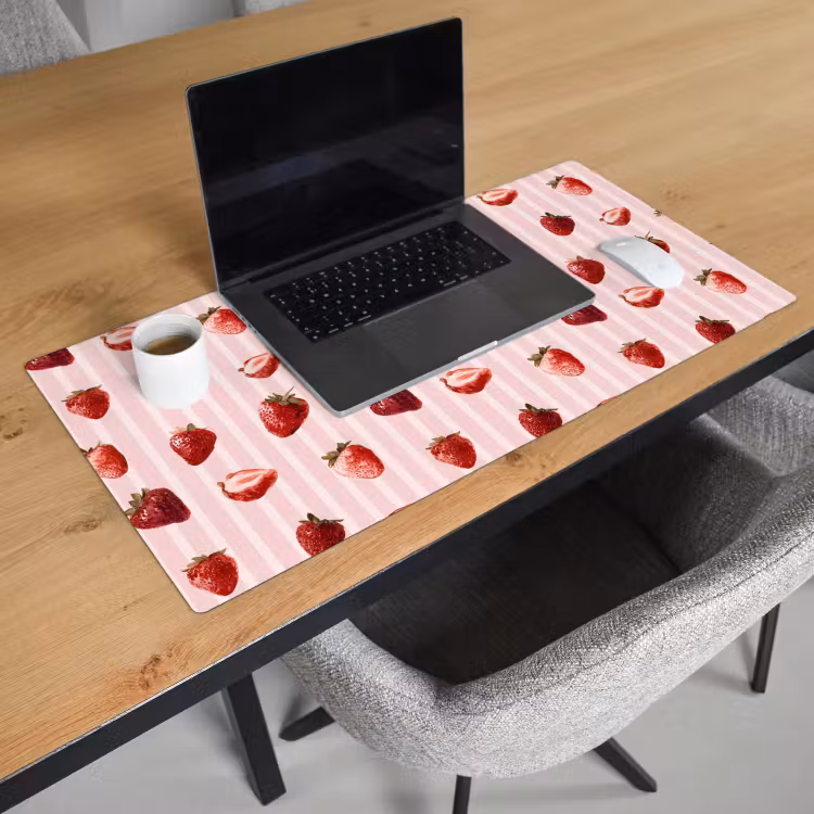 Bureau onderlegger - Strepen - Aardbei - Roze — 3