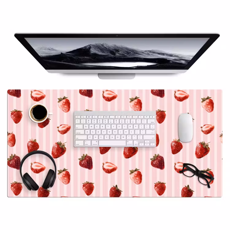 Bureau onderlegger - Strepen - Aardbei - Roze — 4
