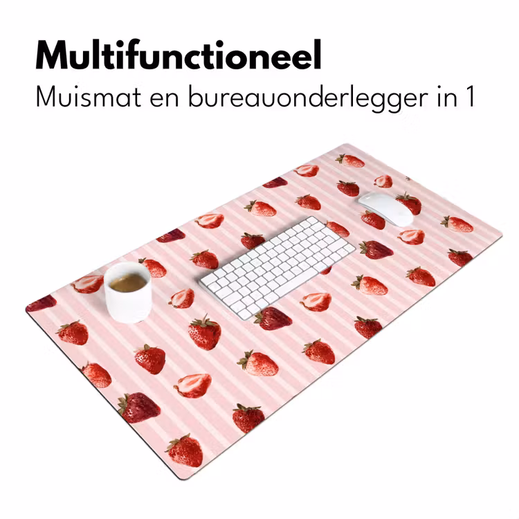 Bureau onderlegger - Strepen - Aardbei - Roze — 7